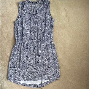 Hilary Radley Blue Sleeveless Dress with Peter Pan Collar